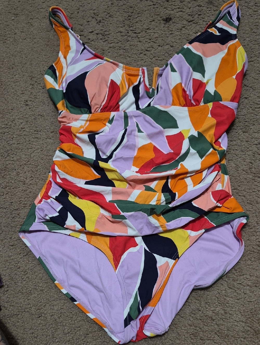 Multicolor Abstract Print One-Piece Swimsuit